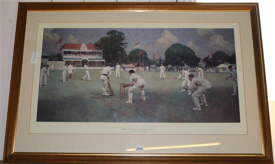 Print - Cricket match, Kent V Lancashire 1906